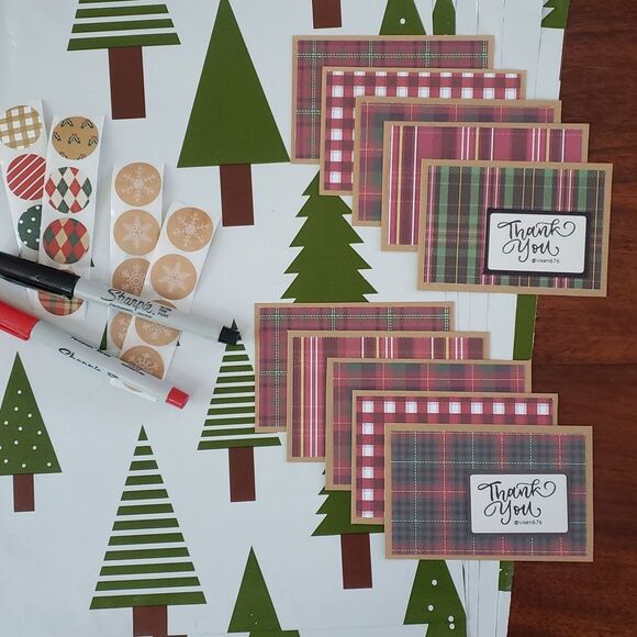 40 PIECE CUSTOM SHIPPING BUNDLE THANK YOU CARDS STICKERS POLYMAILERS - Picture 3 of 15